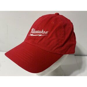 LIKE NEW - Red Adjustable Milwaukee Baseball Cap